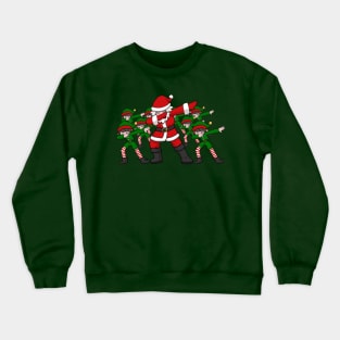 Anime Dabbing Santa with Elves Crewneck Sweatshirt